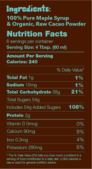 Chocolate Maple Syrup Nutritional Facts