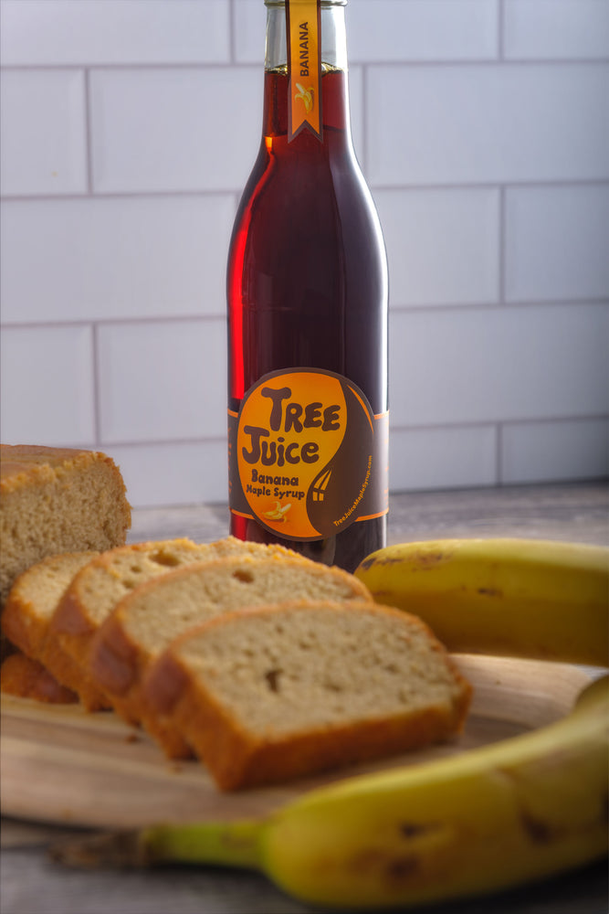 Tree Juice Banana Maple Syrup with banana cake