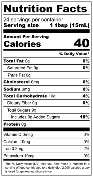 Gingerbread Maple Syrup Nutritional Facts image