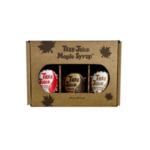 Holiday Edition Mini 3 Pack, Pure, Candy Cane, Gingerbread maple syrups