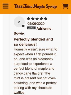 Customer review of Tree Juice Candy Cane Maple Syrup