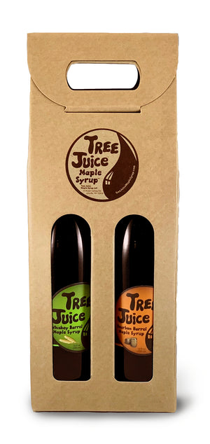 Tree Juice Maple Syrup - Variety 2 Pack (Rye Whiskey and Bourbon Barrel Aged Maple Syrup)