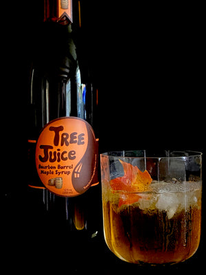 12oz Tree Juice bourbon barrel aged maple syrup and cocktail