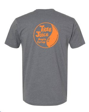 Tree Juice grey 'What's Sap-ning?' T-shirt, BACK