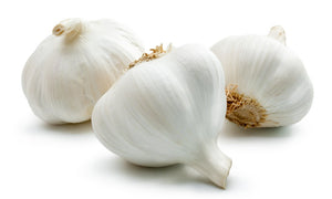 three bulbs of garlic