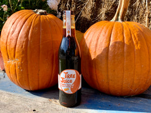 Tree Juice Pumpkin Spice Maple Syrup 12oz bottle with pumpkins